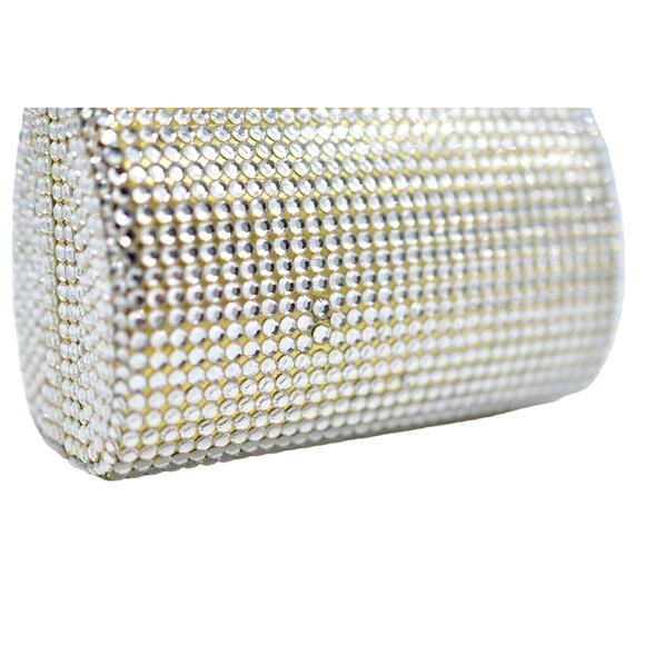 Rachel & Co Vintage Clutch Rhinestone Crystal Gold Tone Glittering Sparkle Bag - Picture 3 of 11